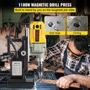 Magnetic Drill, 1100W 1.57' Boring Diameter, 2697lbf,12000N Portable Electric Mag Drill Press With 12 Drilling Bits, 580 RPM Max Speed Drilling Machine For Any Surface And Home Improvement