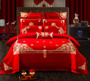 Embroidered cotton bedding